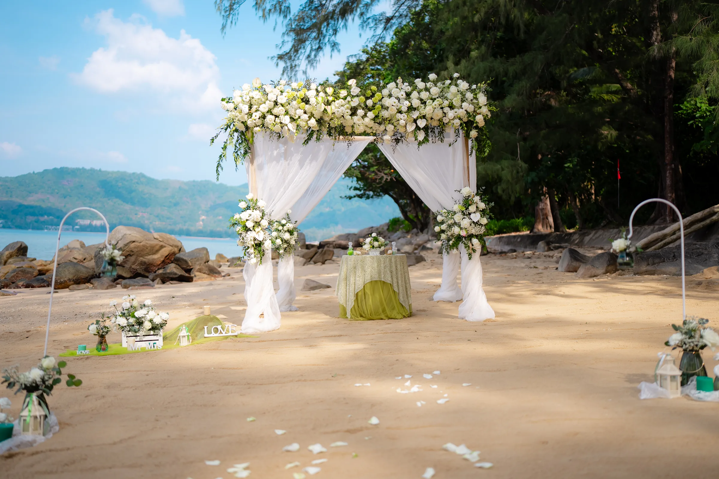 Gemma & Rebecca — Hua Beach, January 2026 — Phuket wedding florals by Supparin