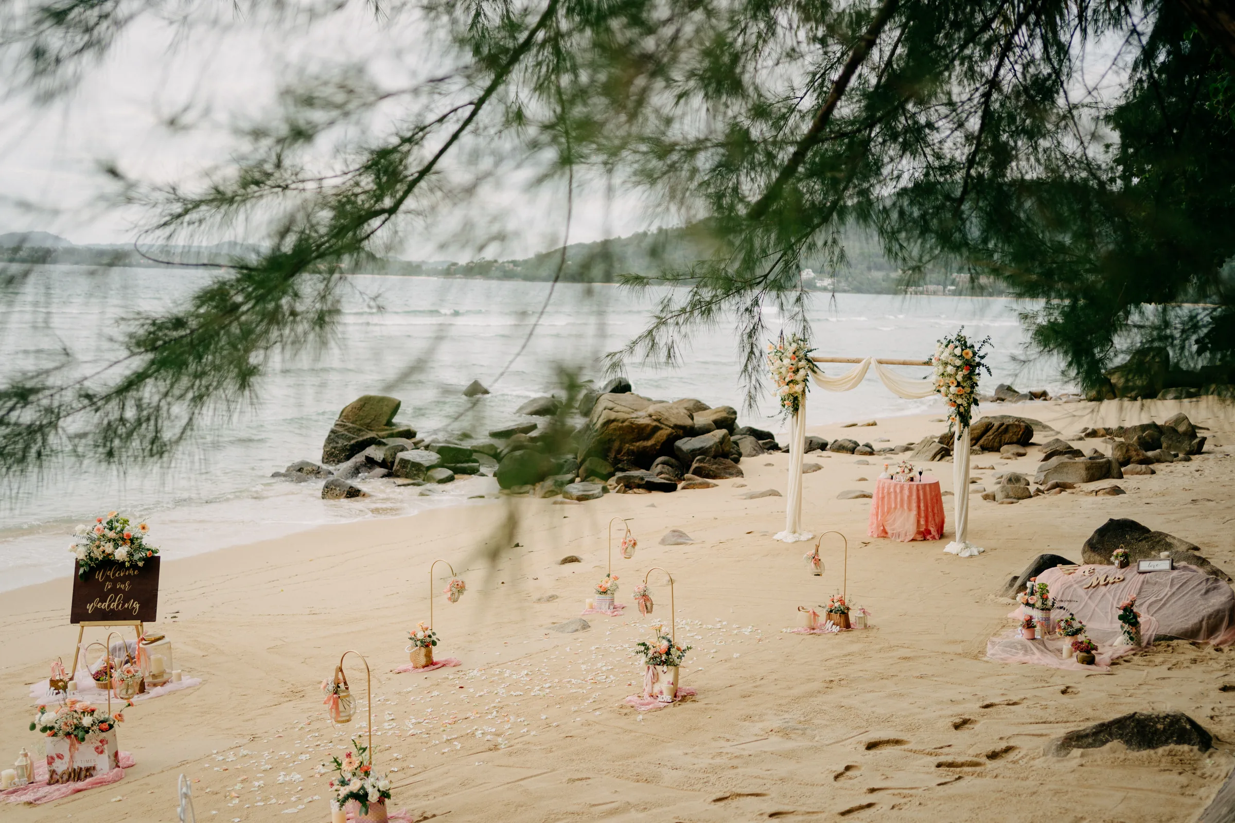 Claire & Jason — Hua Beach, October 2025 — Phuket wedding florals by Supparin