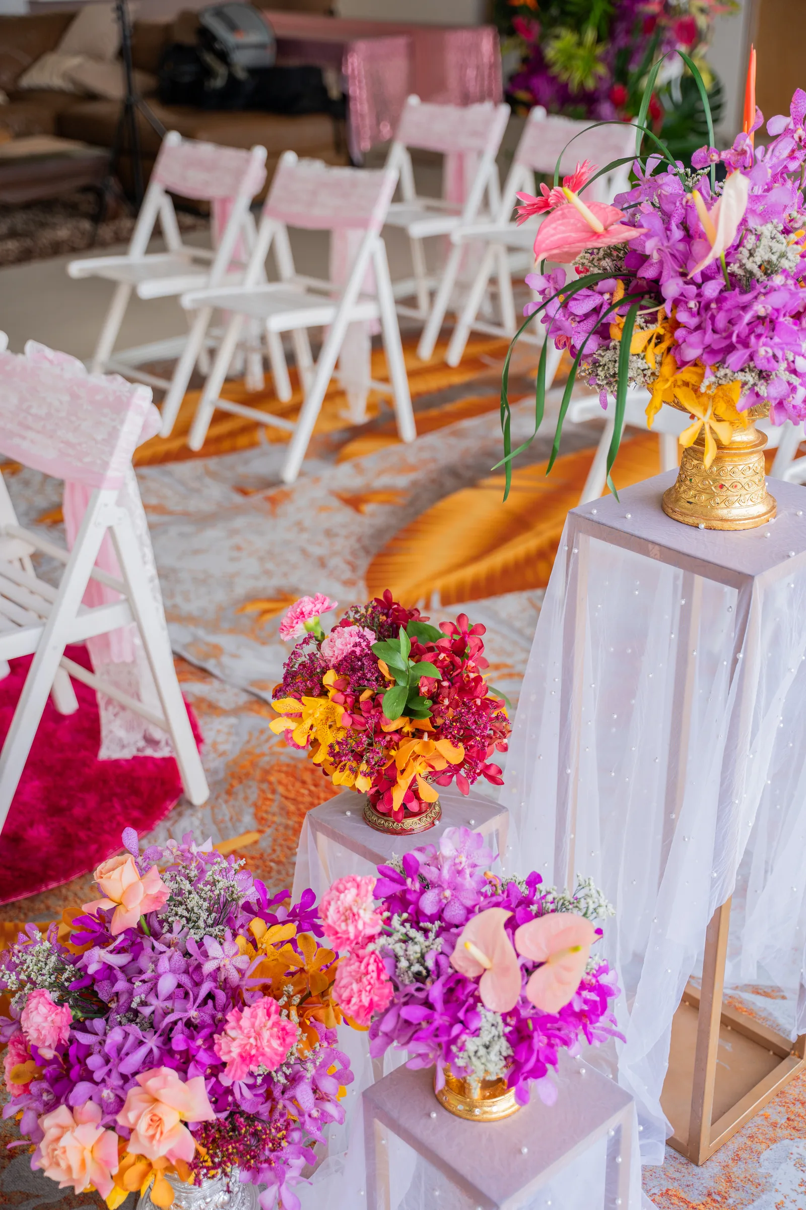 Jazmyne & Jessica — Phuket villa · Thai Monks Blessing, November 2025 — Phuket wedding florals by Supparin